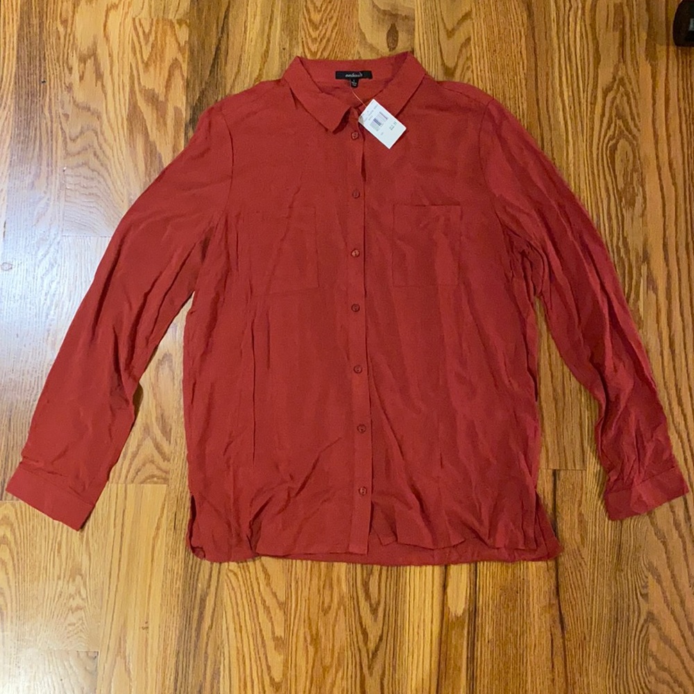 Long sleeve button down blouse never worn